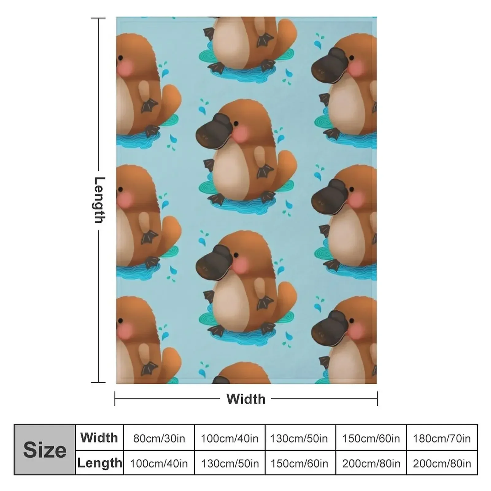 Platypus Puggle Throw Blanket Bed Fashionable Flannel manga Plush Blankets