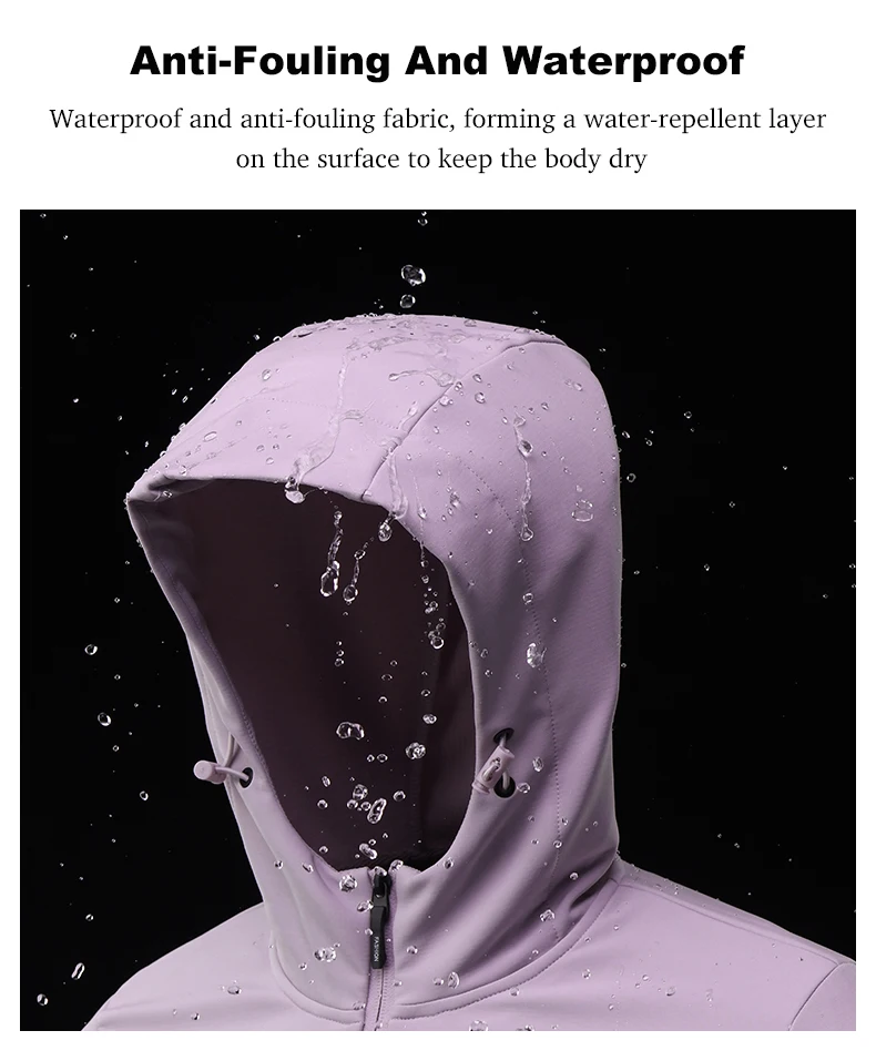 EUMERGX Winter-Softshell-Jacken für Damen, wasserdicht, winddicht, warme Fleecejacke, Wandern, Camping, Klettern, Outdoor-Thermomantel – Detail 8