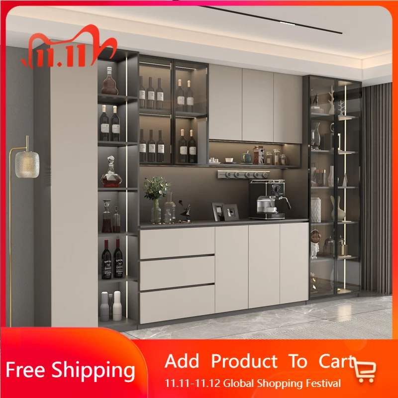 

Shelf Shelves Bar Cabinet Mobile Storage Restaurant Display Wine Cabinet Luxury Wall Whiskey Wood Armadi Aperti Home Furniture