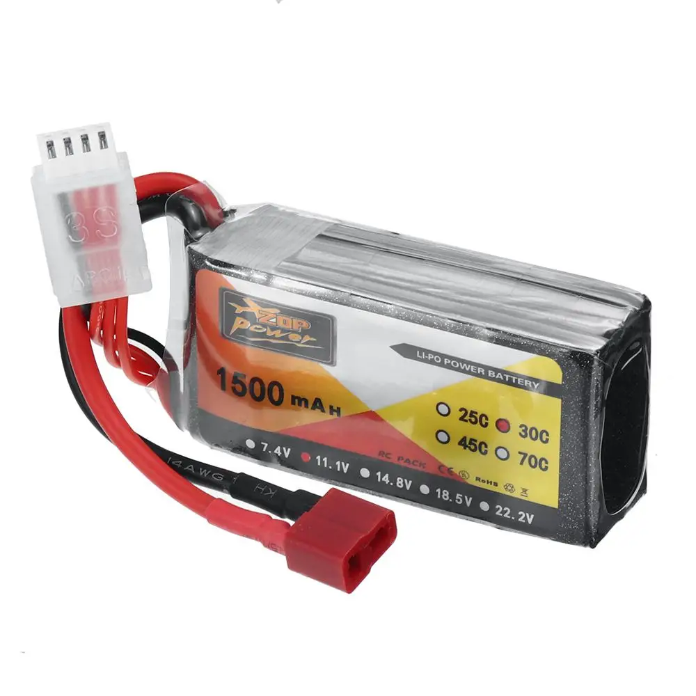 ZOP Power 11.1V 1500mAh 30C 3S Lipo แบตเตอรี่ T ปลั๊กสำหรับ mobil RC