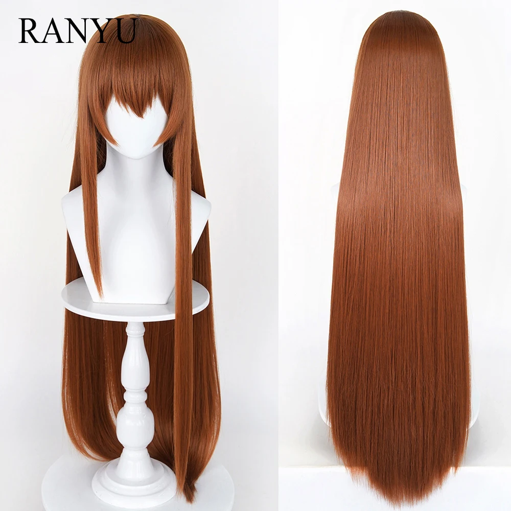 

Brown Red Synthetic Long Wavy Wigs with Bangs Heat Resistant Anime Game Cosplay Wig for Daily Party