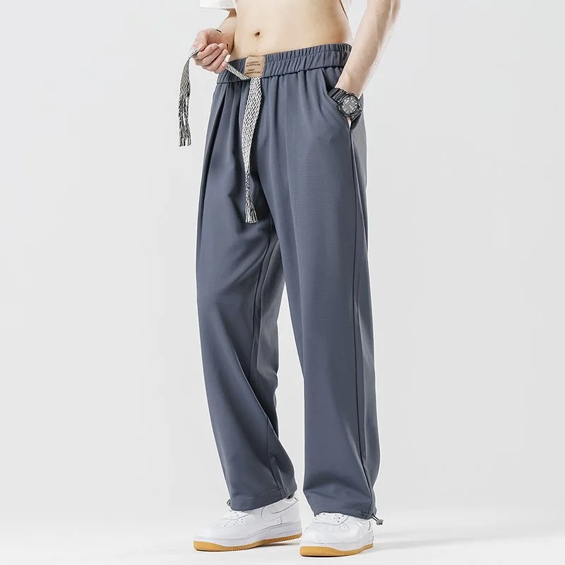 

2024 Spring and Autumn New Fashion Trend Quick Dry Wide Leg Pants Men's Casual Relaxed Comfortable Breathable Straight Pants