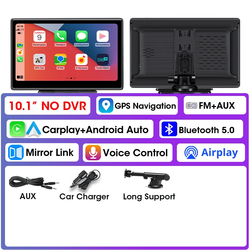 Srnubi 7/10 inch Carplay Auto Smart Screen Draadloze Carplay Android Auto Multimedia Speler AUX Autoradio voor Apple Android Stereo