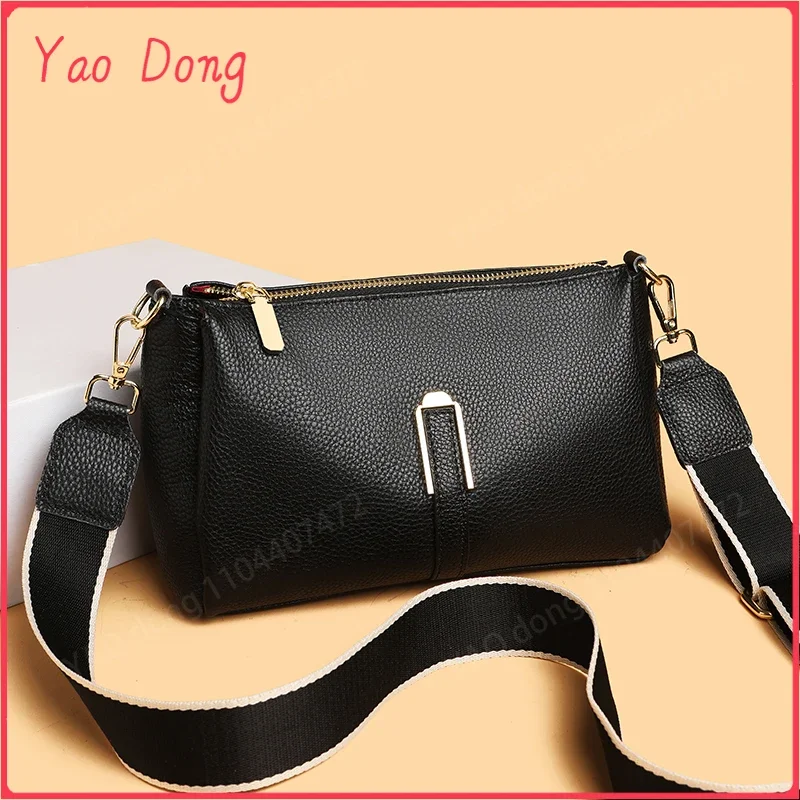 Yao Dong Borsa a tracolla da donna in vera pelle Borsa a tracolla piccola ed elegante con tracolla regolabile Design classico e minimalista Casual Day