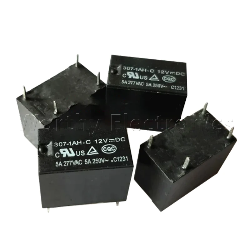 

Free shipping 10pcs/lot relay 12VDC 5A 4PIN 307-1AH-C-12V