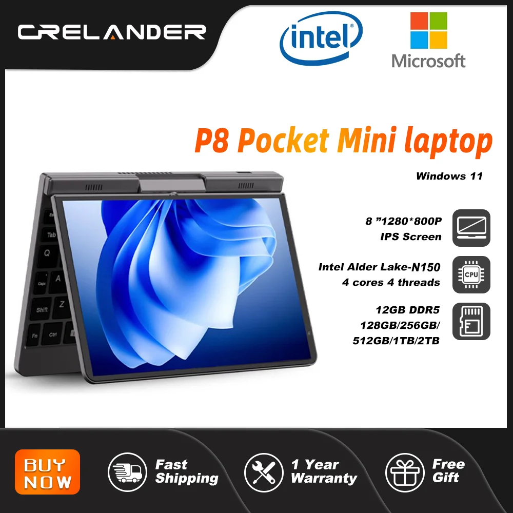 Игровой мини-ноутбук CRELANDER P8