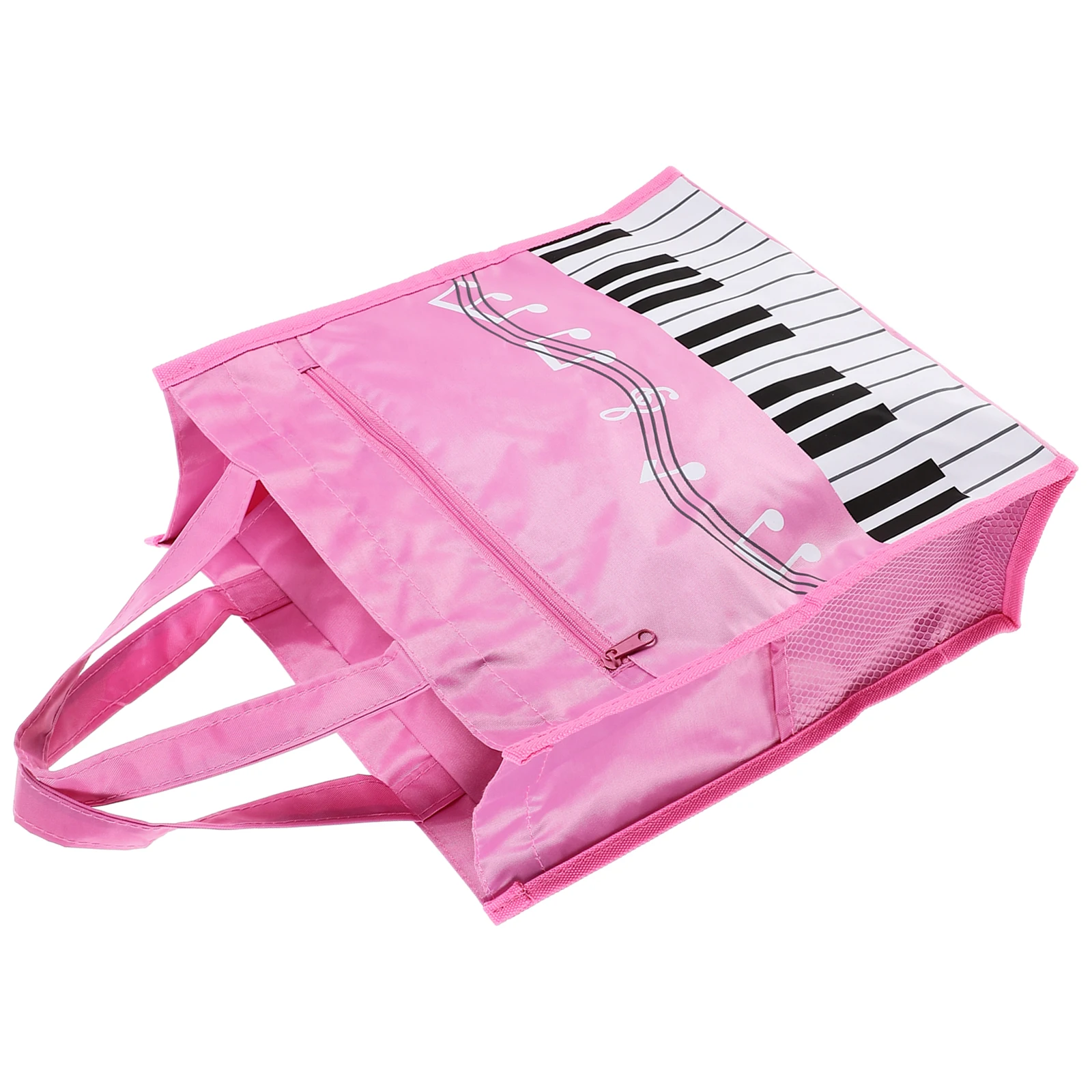 

Music Handbag Bag Blue Portable Storage Tote Bag For Girl Women Students Large Capacity Double Layer Music Note