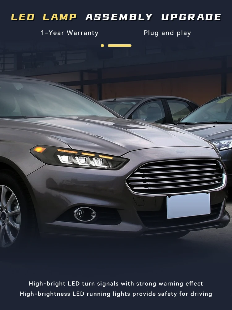 Auto Headlights For Ford Mondeo 2013-2016 Front Lamp Full LED Bulbs DRL Newest Upgrade Head Light Projector Lens Car Accessories