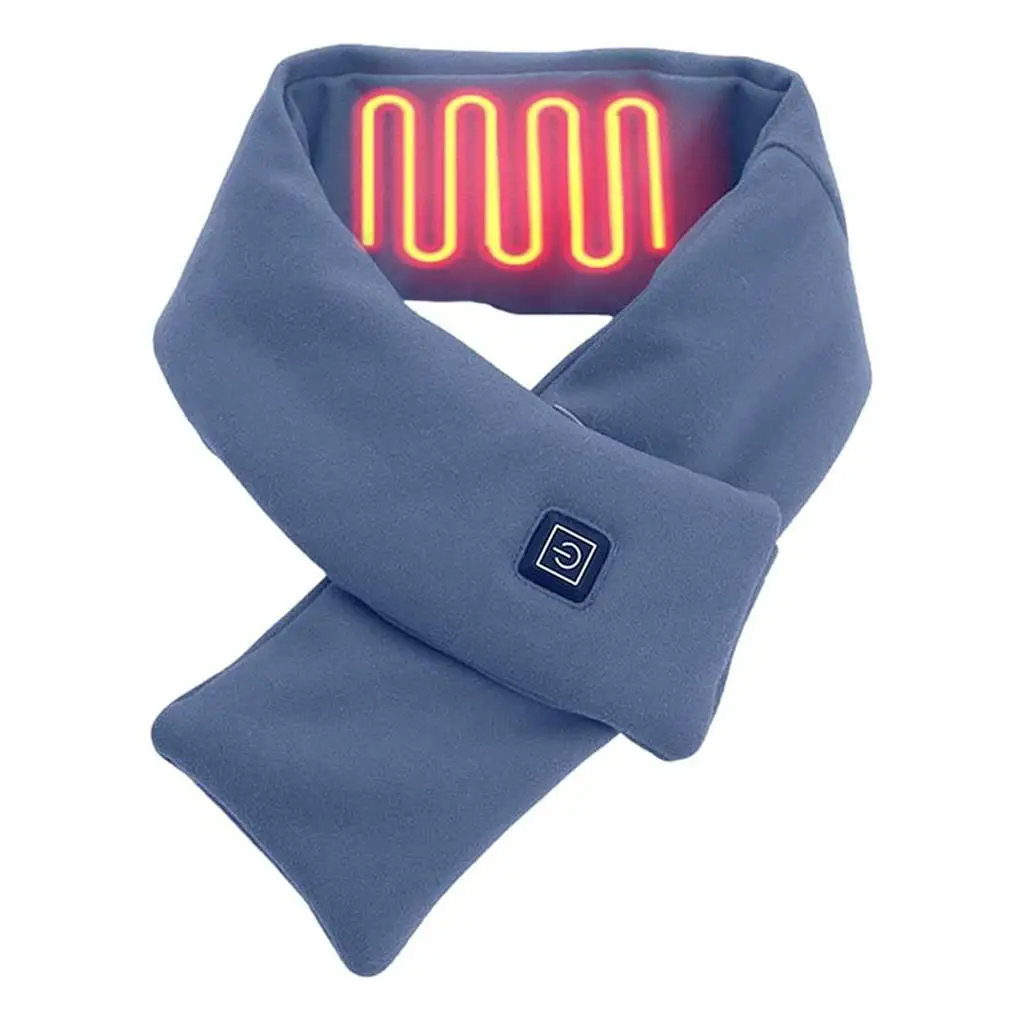 USB Heated Scarf Electric Winter Heating Pad Women Men Warmer 3 Temperature Levels Shawl Warm Brace for Camping