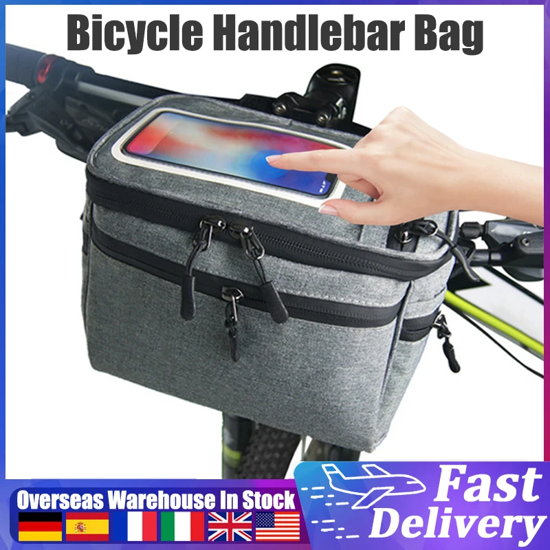 Bicycle Handlebar Bag Cycling Bike Front Tube Bag Bike Pannier Shoulder Bag Carrier Pouch