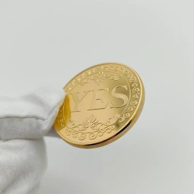 مجموعة تصفيح منقوشة جمع العملات المعدنية قطرها 40 مللي متر عملة نعم أو لا تحديد القرار شارة تذكارية مزدوجة الوجهين #2