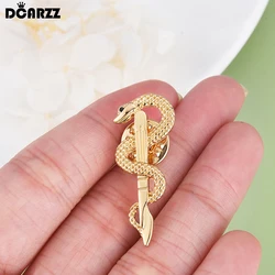 DCARZZ Asclepius Medical Caduceus Brooches Pins for Doctor Nurse Scalpel Lapel Badge Medicine Jewelry Gift