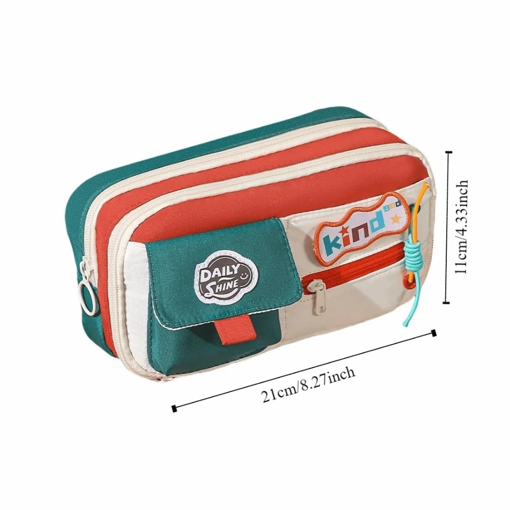 سعة كبيرة الدوبامين حقيبة أقلام رصاص مستحضرات التجميل تخزين متعدد الطبقات القرطاسية حقيبة التخزين المنظم لوازم المحمولة