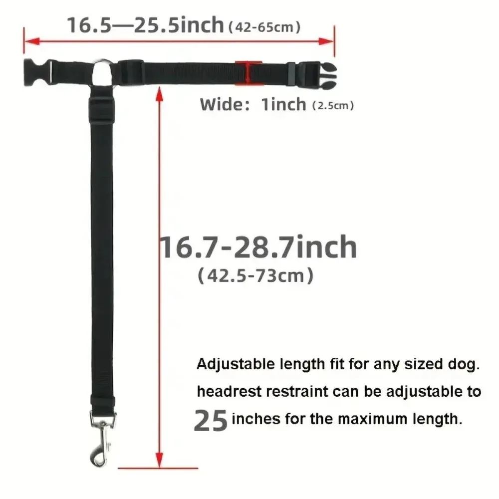 Cinturón de seguridad para perros y gatos, reposacabezas de coche, cuerda de seguridad ajustable, accesorios para perros pequeños, 1 ud.