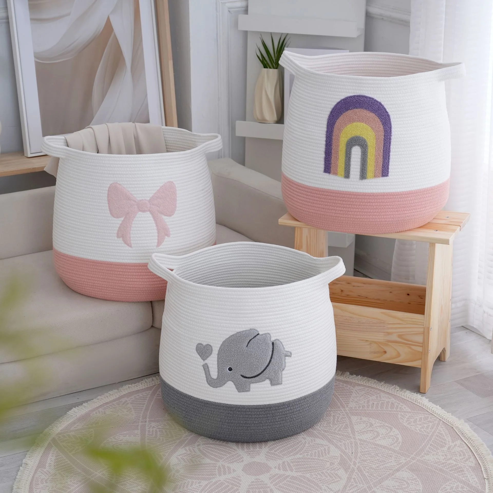 pink-cartoon-cotton-rope-woven-storage-basket-toy-organizer-suitable-for-living-room-bedroom-laundry-room-large-capacity
