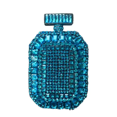 Blauw/Gouden Fles Glas Kristal Avondtasje Parfum Doos Diamant Vrouwen Bruiloft Portemonnees Bruids Strass Clutch Lady Party Handtas