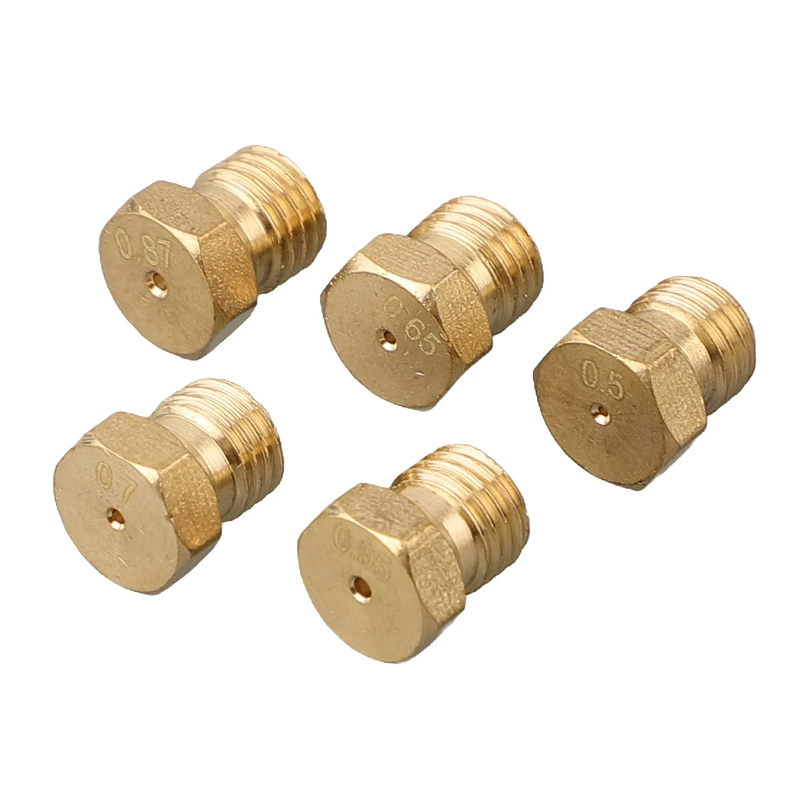 5Pcs For LPG Conversion Analyst For M6 X 0.75 Thread Nozzles 0.5 0.65 0.7 0.87 0.95 Gas Stove Brass Bore Nozzle Propane Injector