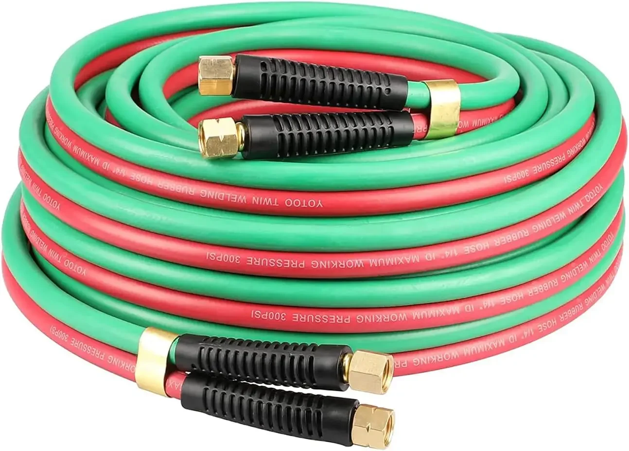 Heavy Duty Oxygen Acetylene Hose 1/4-Inch × 50 Feet with 9/16