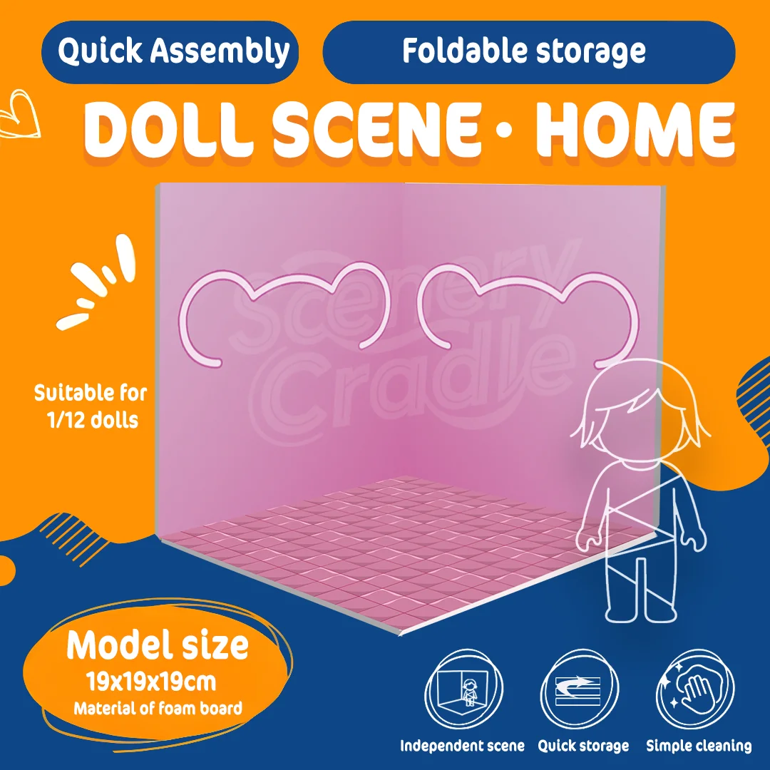

DIY PVC Model Display Board Blind Box Figure Toy Doll Props Scene Background Display Site Cabin Theme for Collectors