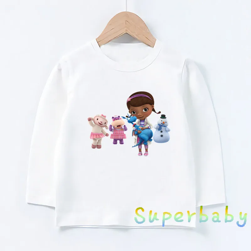 

Hot Sale Doc McStuffins Clinic Girl Print Cartoon Kids T-Shirts Cute Girls Clothes Baby Boys Long Sleeved T shirt Children Tops