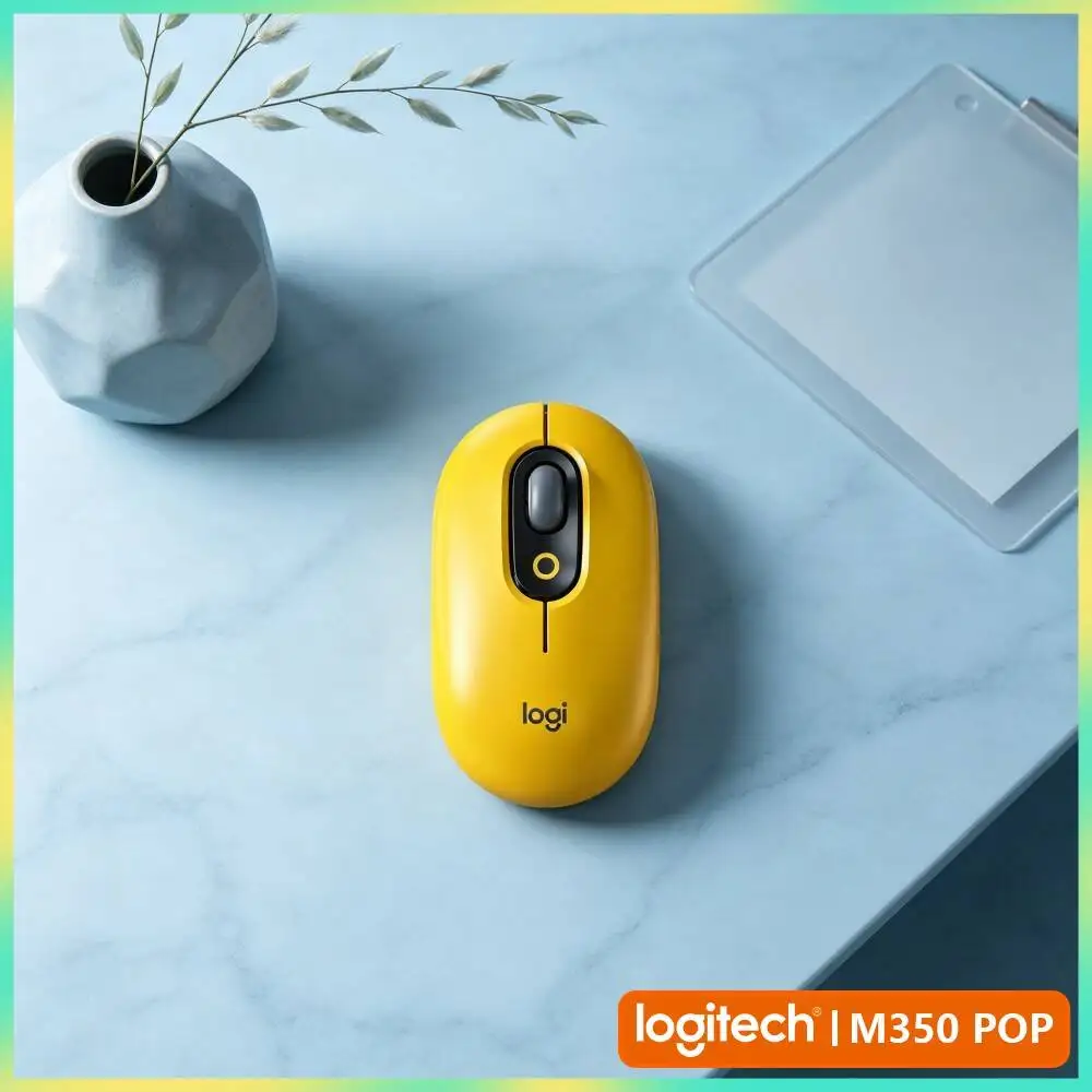 Eco-Friendly Logitech M350 POP Mouse Recycled Plastic Silent Scroll Multi-Device for Smart TV Box and Media Streaming Player