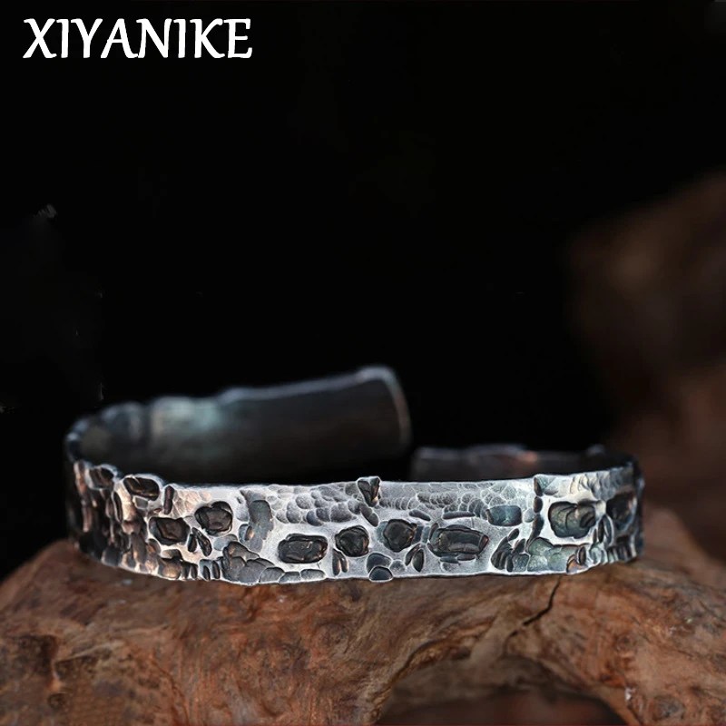 XIYANIKE Vintage Distressed Handmade Design 'Hundred Ghosts Night March' Skull Bracelet For Men Women Fashion New Jewelry Gift