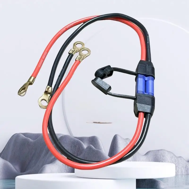 NEW 100W 10AWG Silicone EC5 Emergency Start Wire EC5 Male Female Plug To O-Type Terminal Motorcycle Jump Start Connection Cable