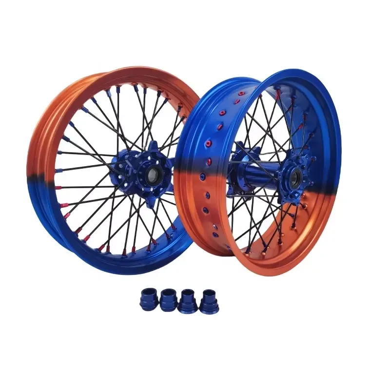【2026 New Design】 High Quality ULB 17 Inch KT M Aluminum Alloy Anodized Supermoto Wheels New Condition Direct From