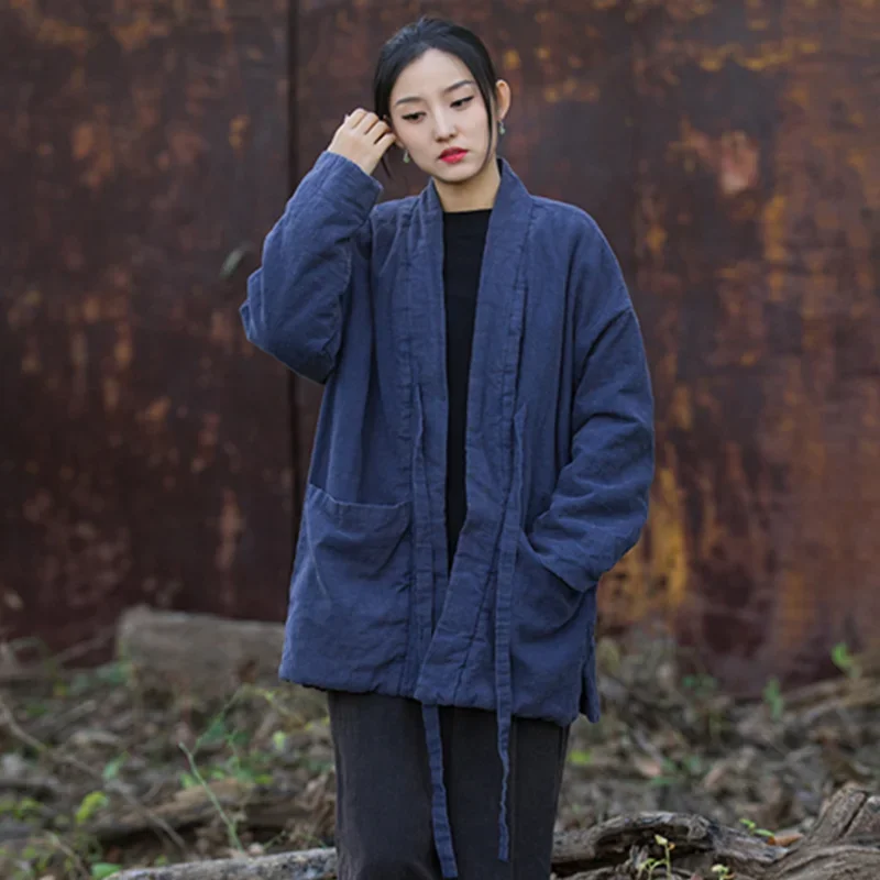 

Pop Women's Winter Down Jacket 2025 Warm Cotton-padded Clothes Casual Vintage Coats Thicken Parkas Outerwears Cold Coat Female