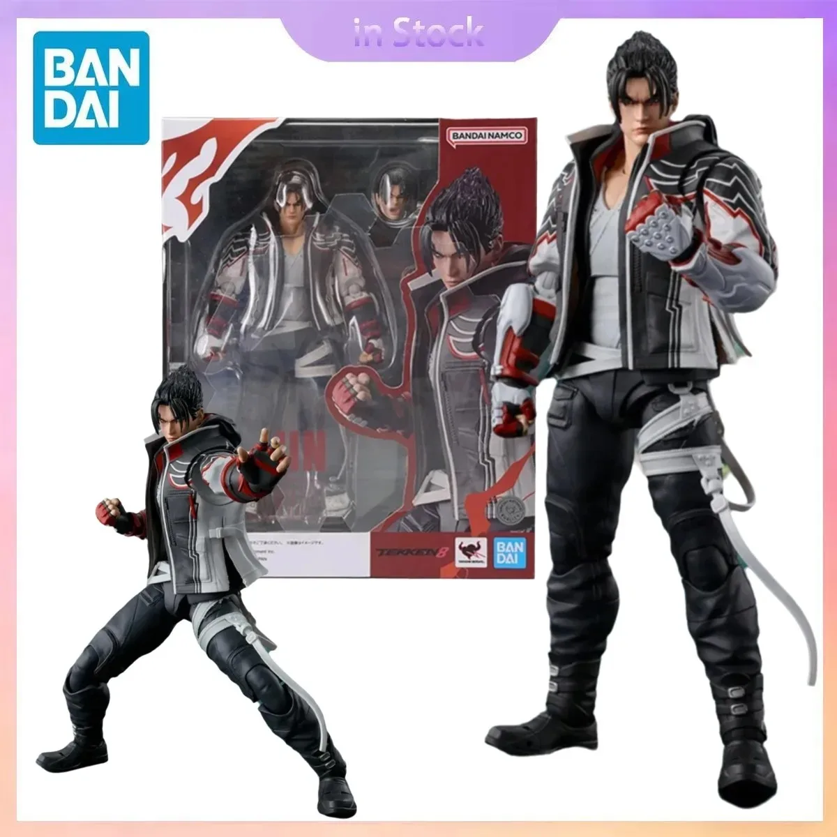 

Original Bandai Genuine In Stock SHF Jin Kazama Tekken 8 Anime Collection Action Figure Model Kit Gift for Boy girl Original box