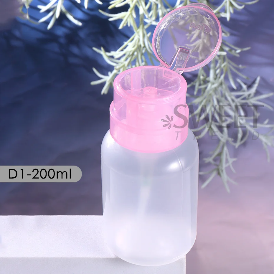 100/200 ml Leere Presse Pumpe Spender Kunststoff Abschließbare Auslaufsicher Nägel Polish Entferner Gepresste Flasche Make-Up Werkzeuge Flüssigkeit lagerung – Detail 8