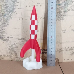 20cm Gift Belgium France Comic Objectif Lune Moon Aventures Space Rocket Launching 3D Print Model Figure