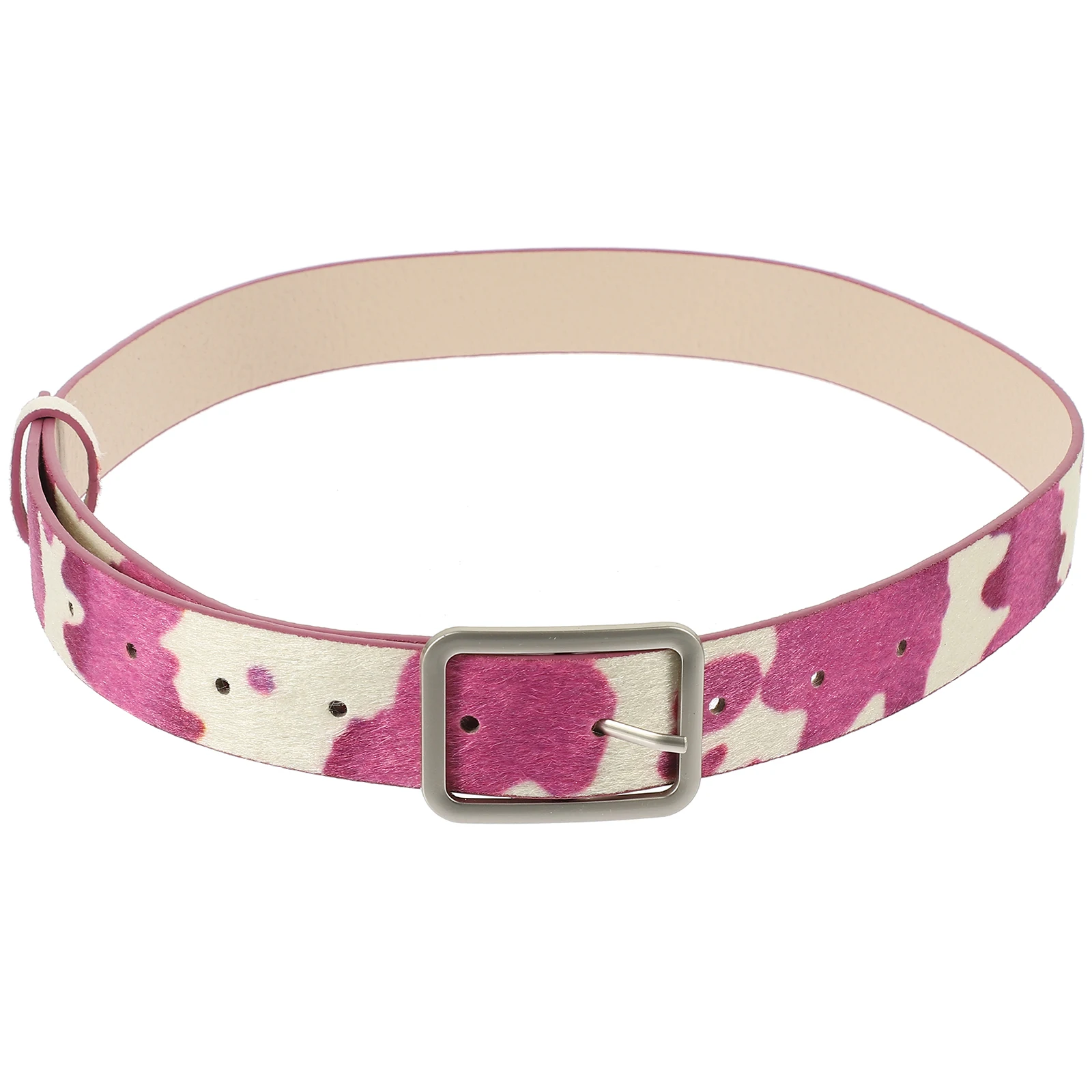 

PU Western Belt Women Cow Print Adjustable Pants Belts for Jeans Lightweight Durable Stylish Accessories One Size Fits