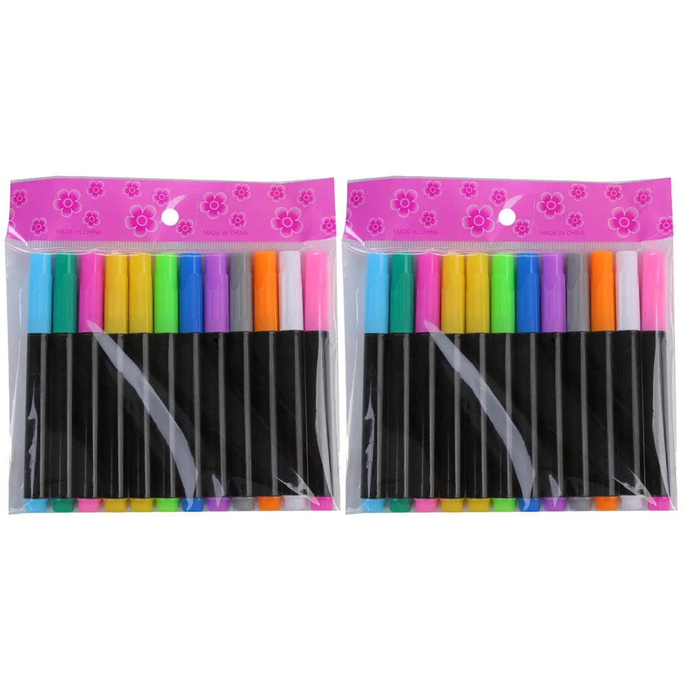 

2pcs Watercolor Chalk Pens Kids Washable Bright Colorful Painting Art Set Wipe Traceless Liquid Paint Markers For Led Board