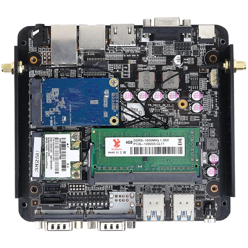 Fanless Industrial Mini PC Intel Celeron N5095 2x COM RS232 2x Gigabit Ethernet 4xUSB WiFi Support Windows Linux OpenWrt