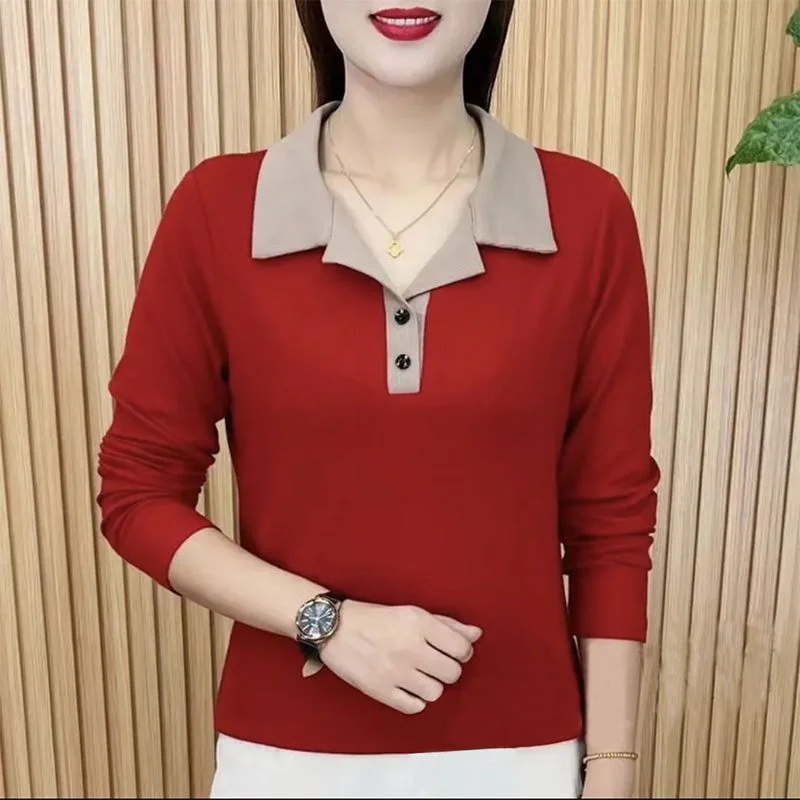 Camisetas com sensor de design, moda primavera e outono, ajuste fino e moda externa, camisa de fundo, novo top