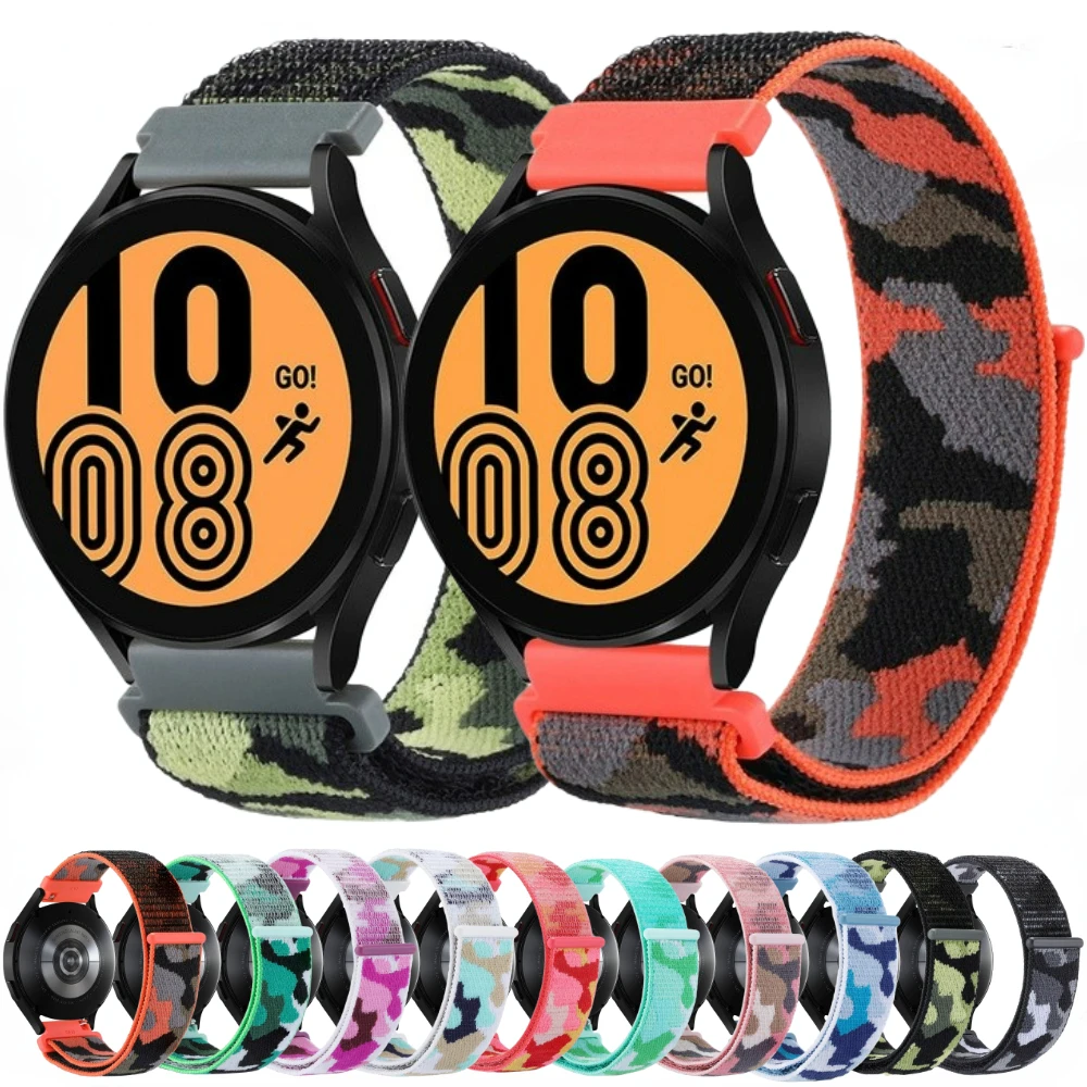 

20mm 22mm Nylon Strap For Samsung Galaxy Watch 5/Pro/4/Classic/Active 2 Camouflage Bracelet Huawei Watch 4/Pro/3/GT2/Amazfit GTR