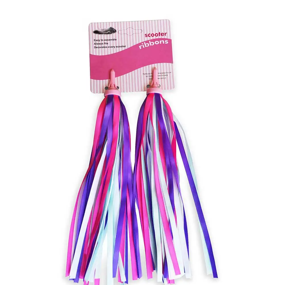 

2pcs Bike Handlebar Streamers Bells Set Shiny Tassel Kids Scooter Accessories Cycling Child Bike Decor Girly Tricycle
