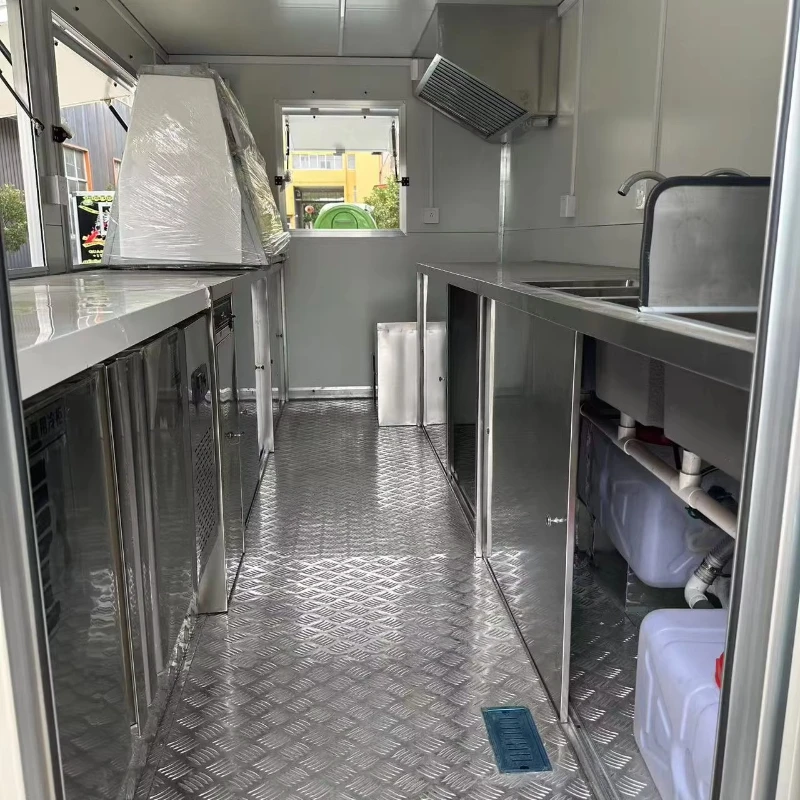 Best-Selling Chinese Portable Luxury Street Food Cart Snack Food Towable Food Trailer for Chips Ice Cream Customizable