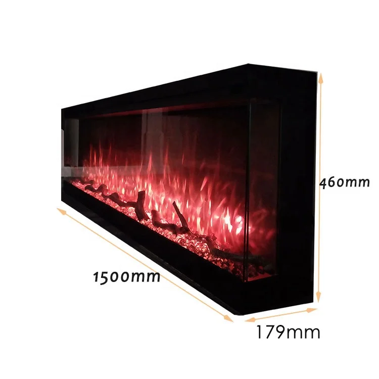 59 Inch 1500mm Electric Fireplaces Heater ,7 COLORS Flames,insert 1500w/2000w/3000w Heater