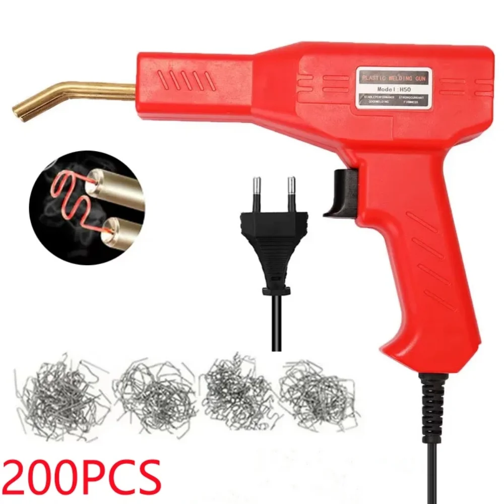 Car Bumper Repair Tools Plastic Welder Repairing Machine Handheld Repair Kit Hot Stapler Plastic Welder Gun with 4 Types Staples