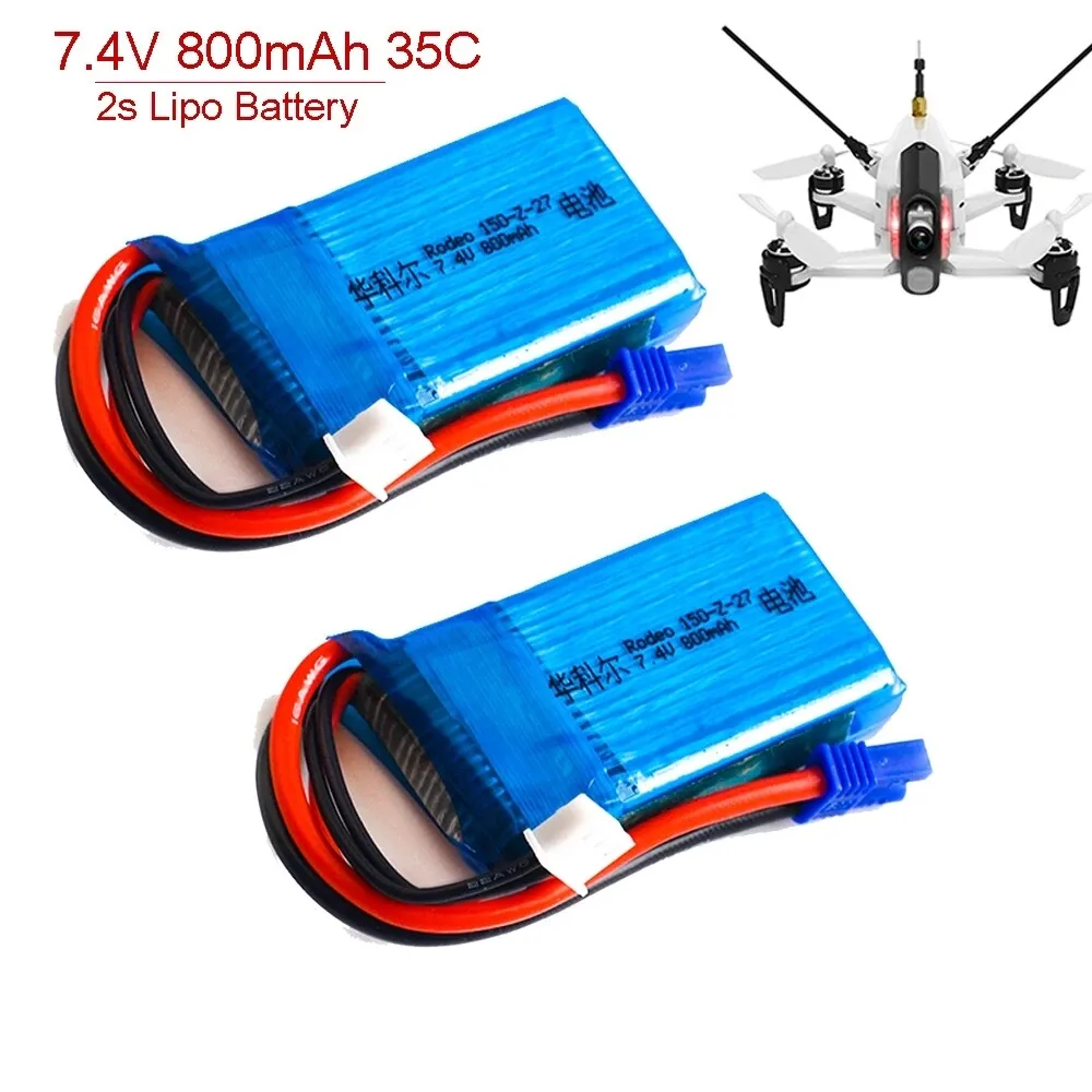

7,4 В 800 мАч Lipo аккумулятор EC2 штекер для Walkera Rodeo 150 F150 RC Quadcopter Drone