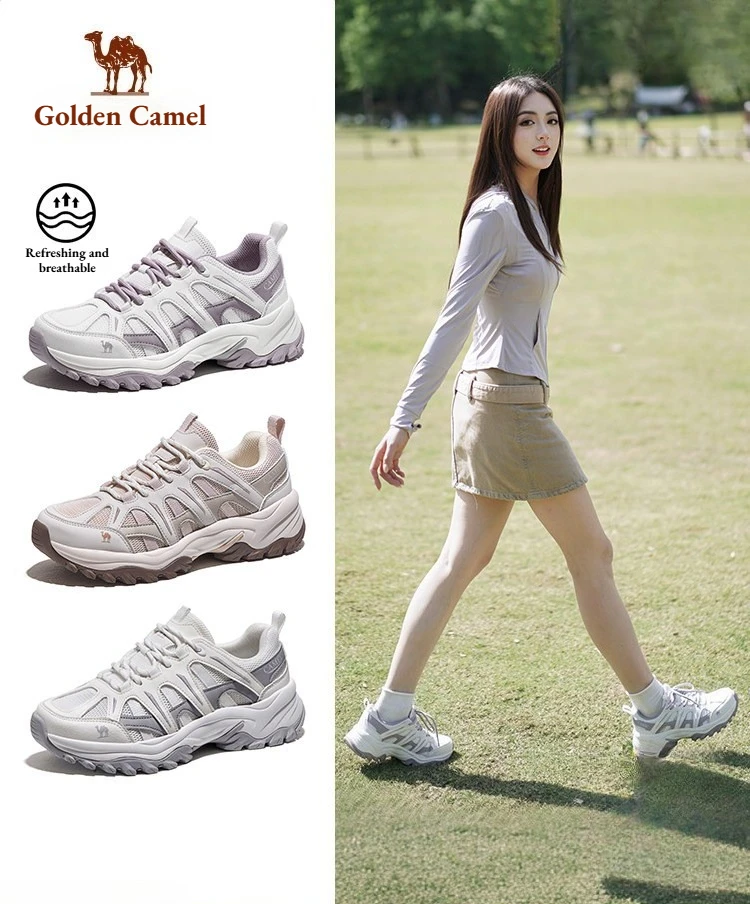 Golden Camel Mens Women Hiking Shoes Mesh Breathable Outdoor Shoes Wear Resistant Splashproof Climbing Tourism Trekking Sneakers
