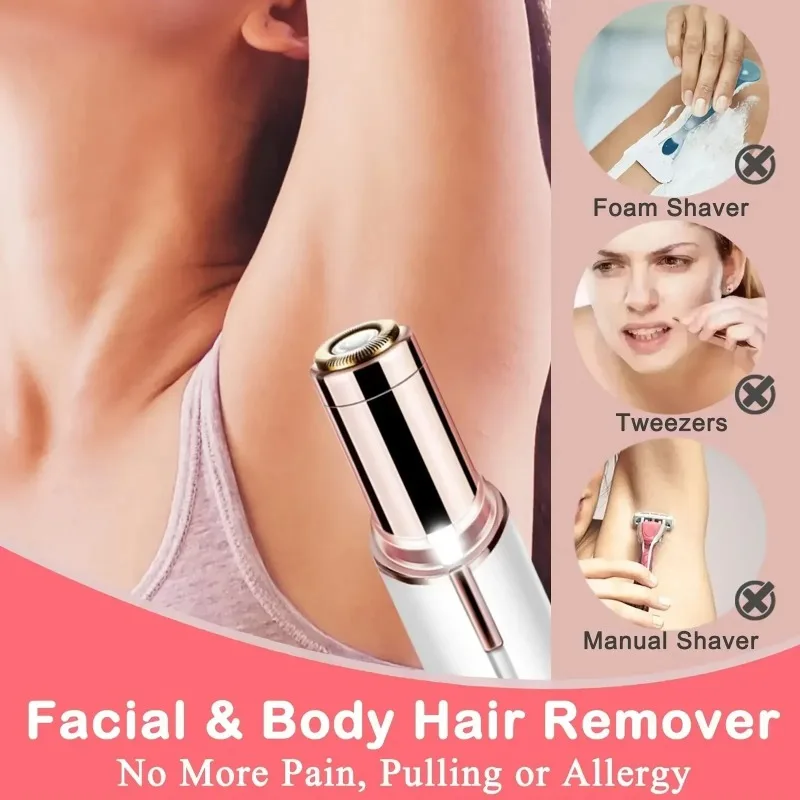 Removedor de Pelos Faciais Portátil em Formato de Batom Elétrico para Mulheres, 1 Unidade, Indolor e Eficaz, Ferramenta de Beleza para Depilação