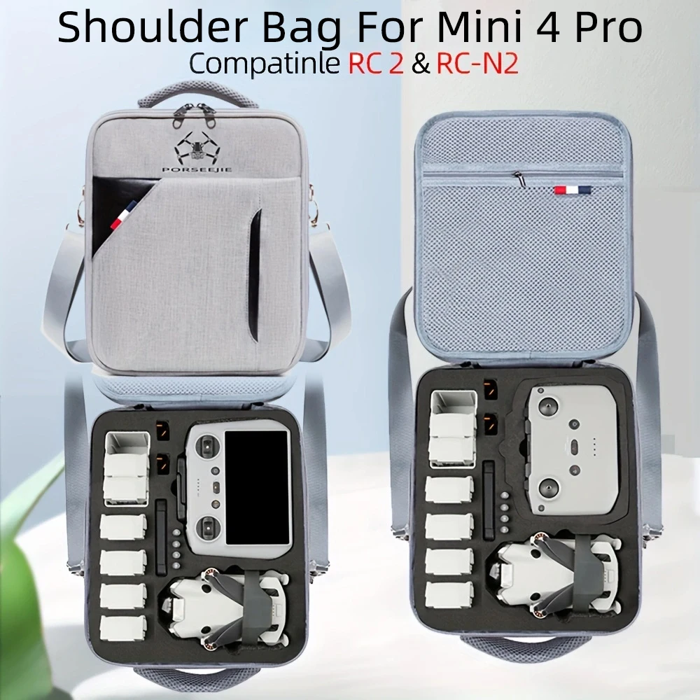 Storage Bag For Mini 4 PRO Shoulder Bag Travel Carrying Case Portable Box For Mini 4 Pro RC 2/RC-N2 Controller Drone Accessories