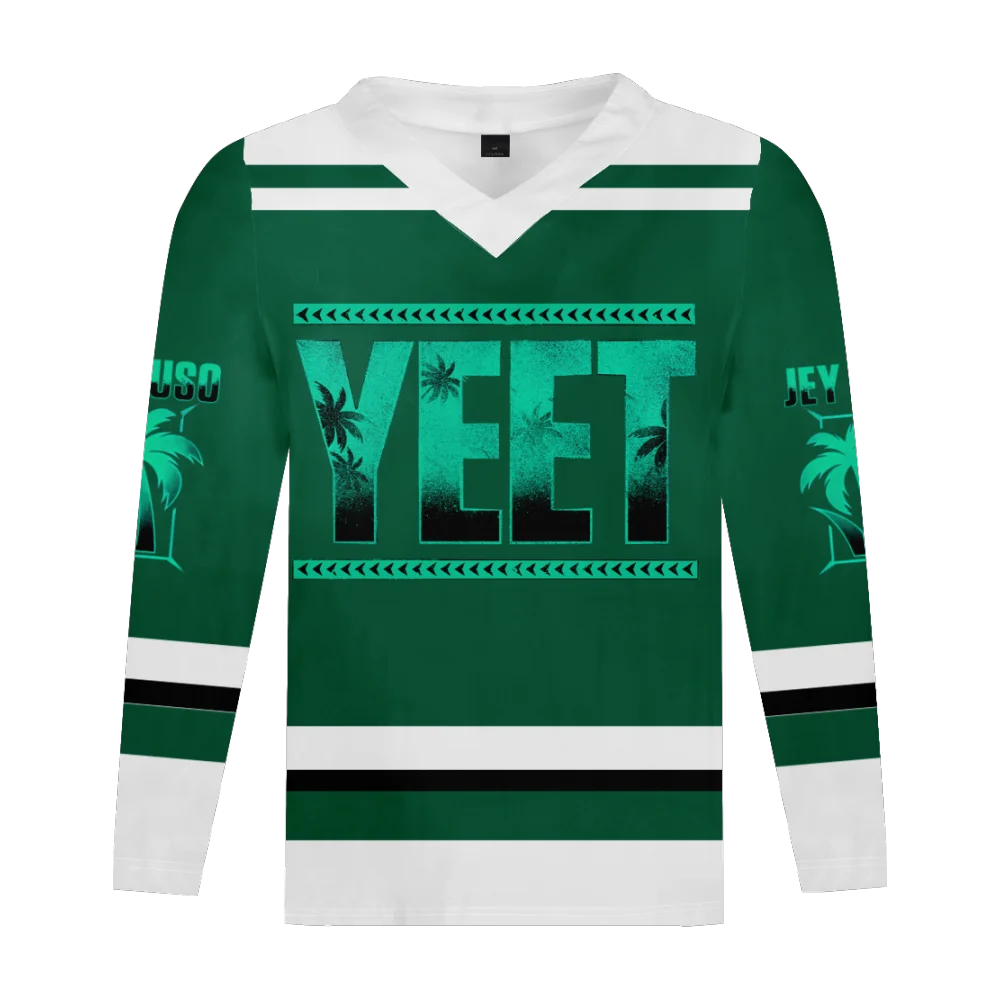 

Jey Uso Yeet Jersey 2025 Merch Jersey Tee T-Shirt Women Men Streetwear Fashion Long Sleeve V-Neck y2k clothes Casual Sportswear