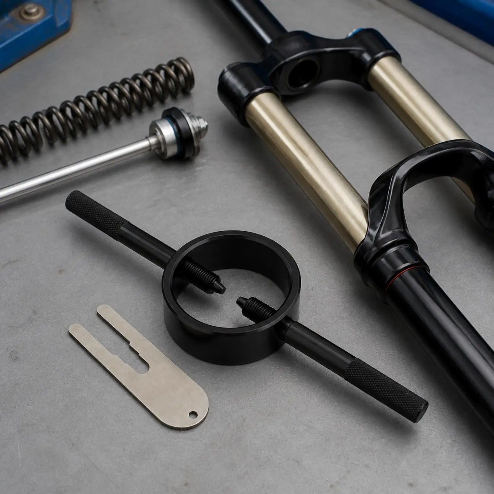 Motorcycle Fork Spring Compressor Tool Sturdy Aluminum Alloy Construction, Knurled Handles for firm grip, Front Fork Spring