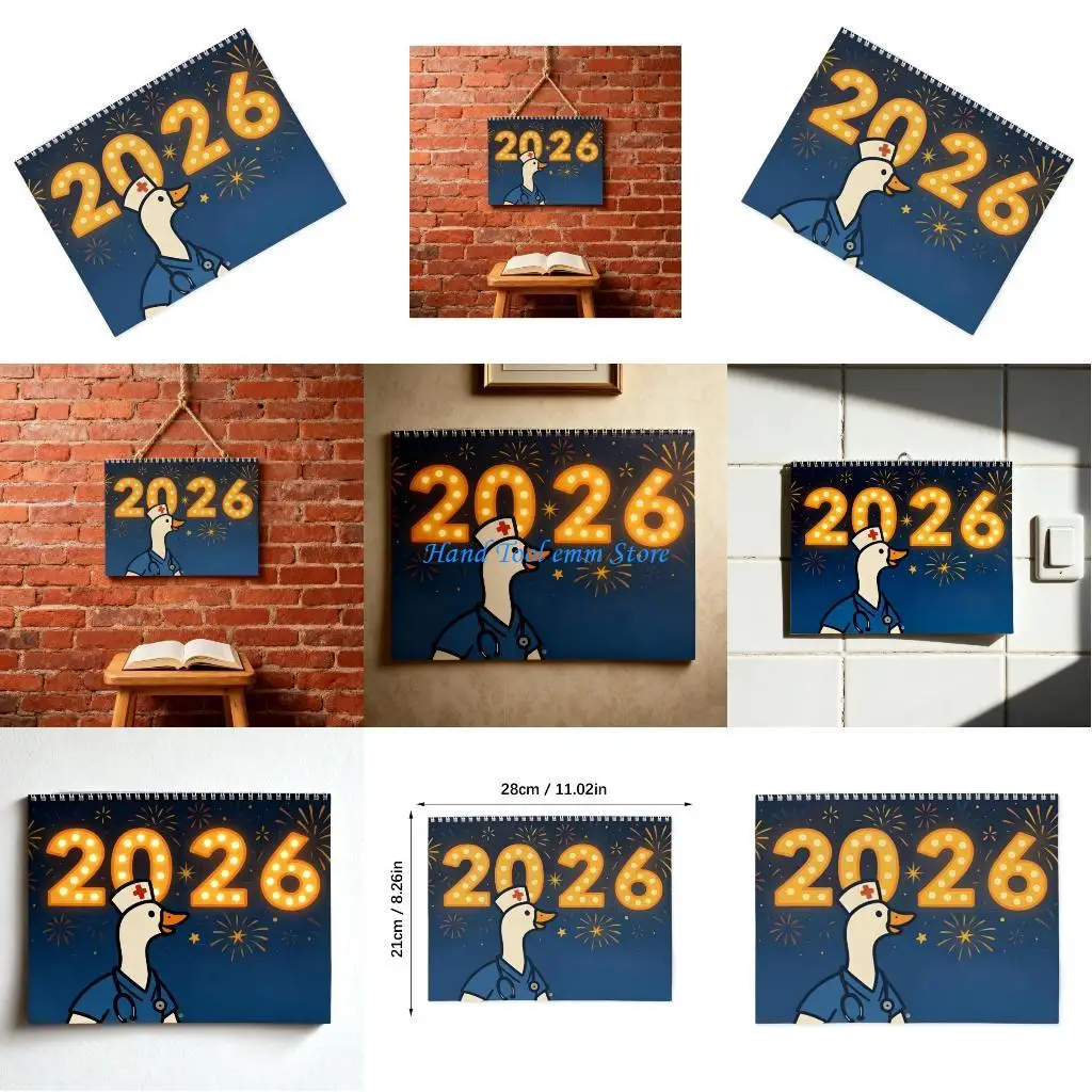 

H37F Cheerful Nurse Gooses Theme Calendar 2026 Daily Planner For Professionals