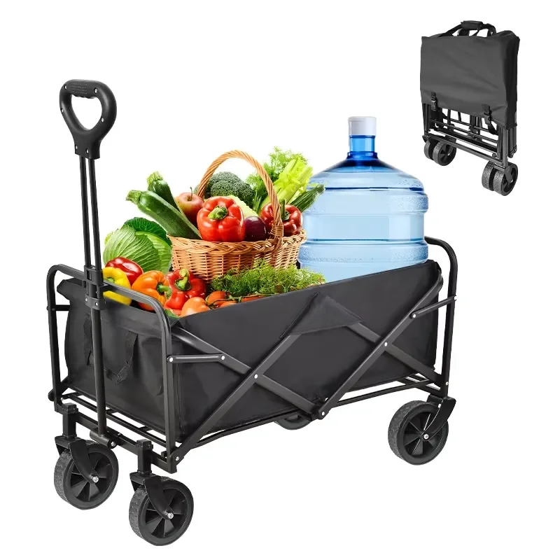 Foldable Hand Truck Portable Heavy Duty Folding Cart for Sports Shopping Camping Lightweight Collapsible Dolly Trolley