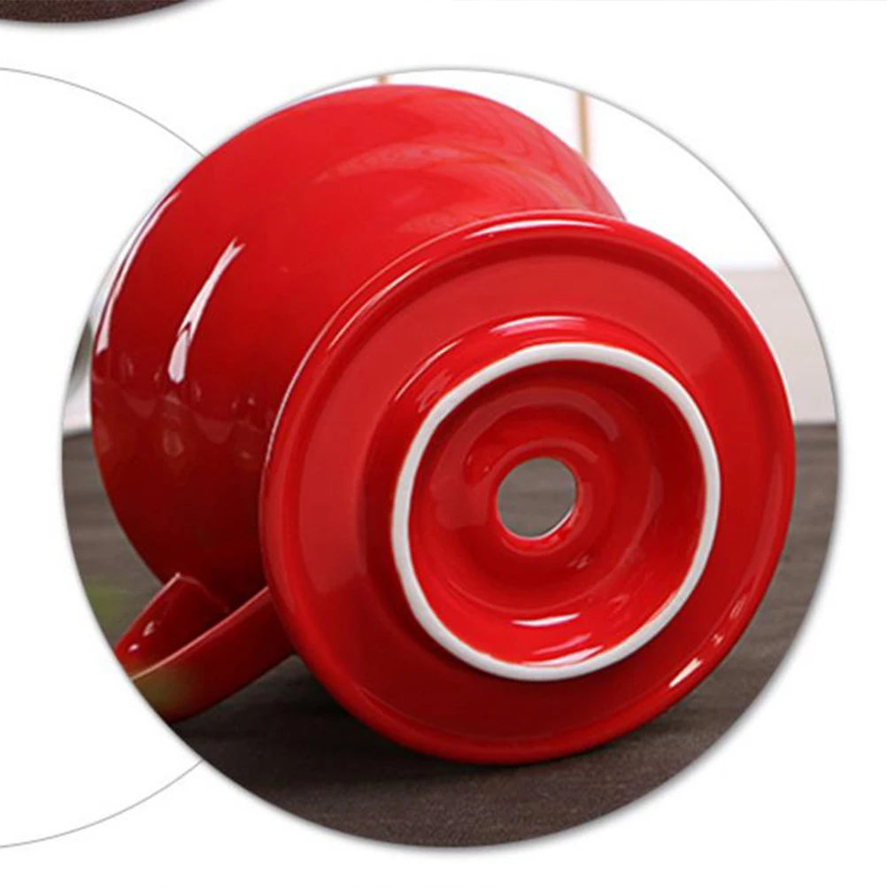 

Red 1-4 Cups Premium Ceramic Coffee Filter Cup Narrow Mouth Coffee Pot for Office Home Brewing Home Coffeepot Filter Cup